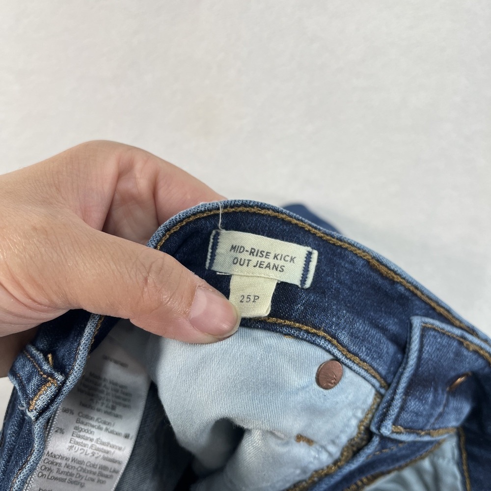 Madewell Mid-Rise Kick Out Jeans Womens Petite 25 Denim Casual - Picture 9 of 13